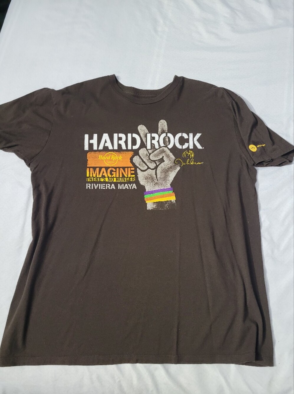 Hard Rock Hotel (John Lennon) Imagine There's No Hunger Men’s Brown T-Shirt